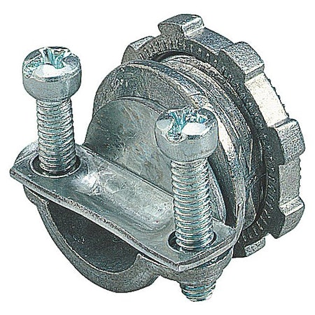 Abb Conduit Fitting Grounding Connector, 3/8 in, Clamp-Type, Zinc Die Cast NC301